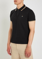 Vivienne Westwood Logo-embroidered Piqué Cotton Polo Shirt Black