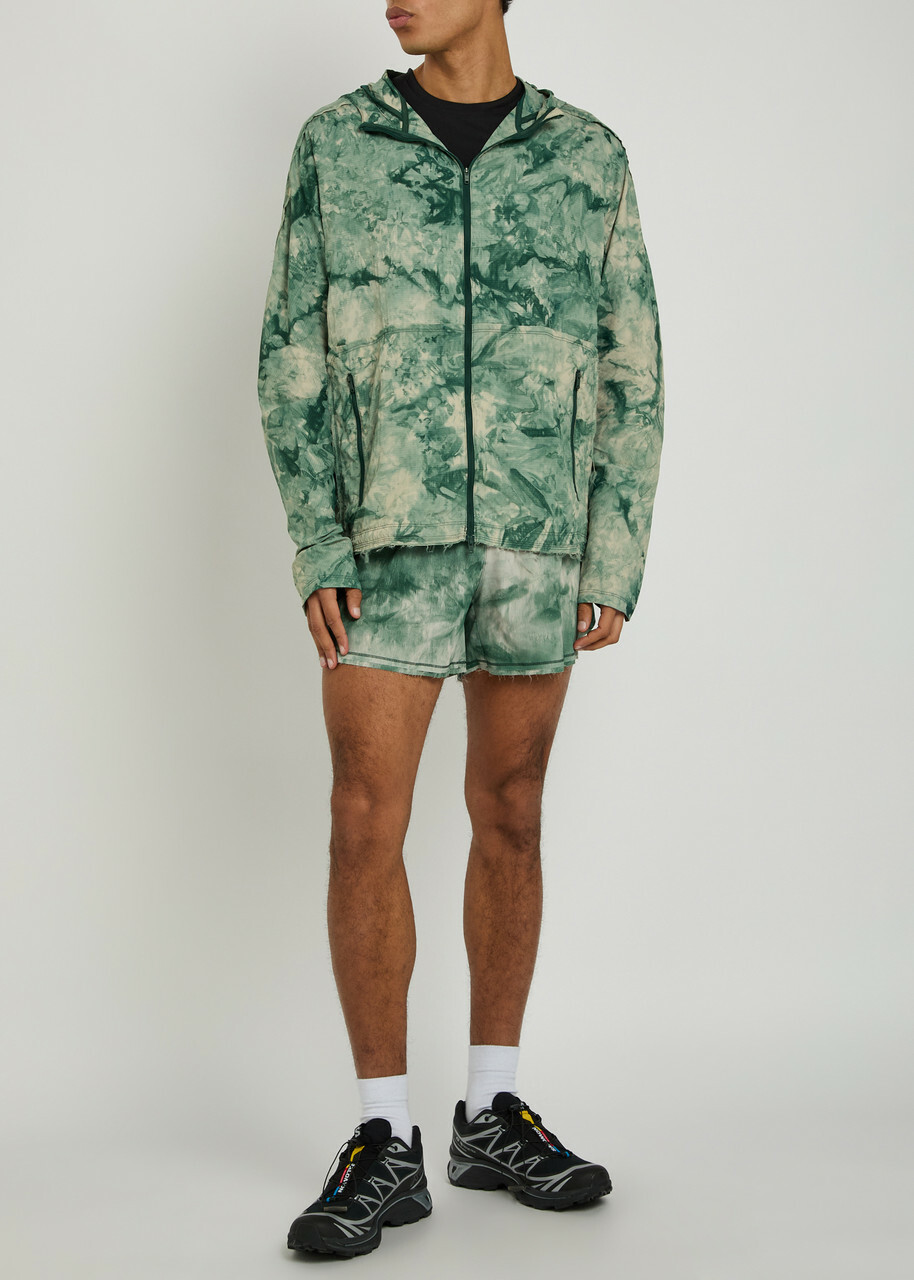 Y-3 Printed Stretch-polyamide Running Shorts Green