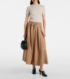 'S Max Mara Pineta pleated cotton poplin midi skirt