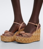 Valentino Garavani Cœur Royal leather espadrille wedges