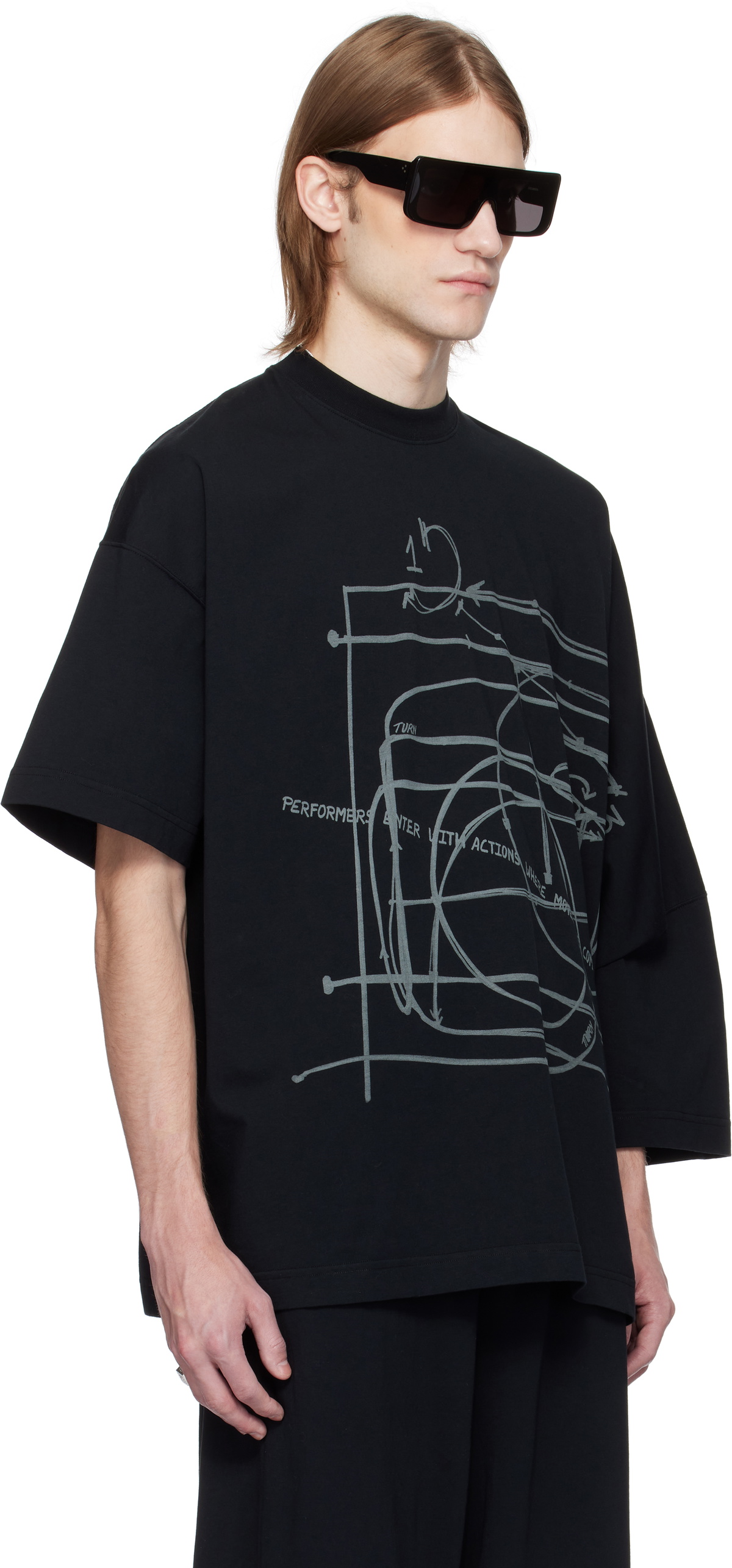 ALAINPAUL Black Extended T-shirt