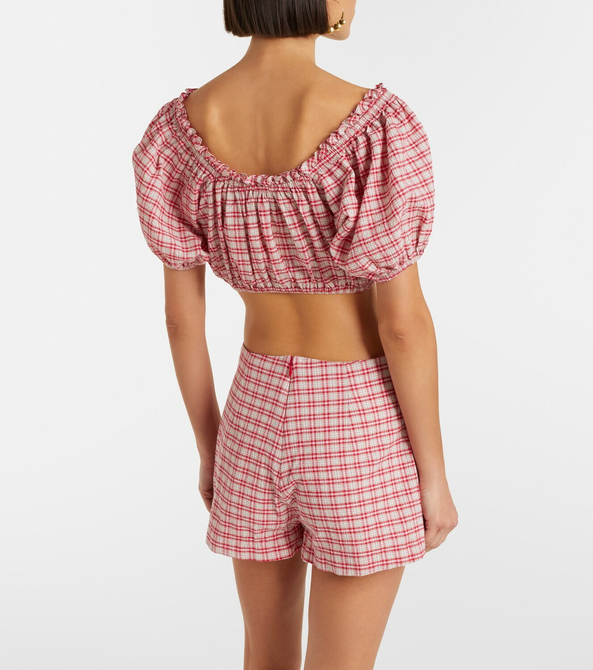 Faithfull Lila checked cotton shorts