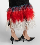Roksanda Zua feather-trimmed midi dress