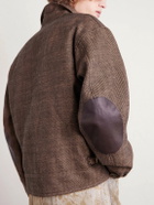 Visvim - Strato Leather-Trimmed Linen and Wool-Blend Twill Jacket - Brown