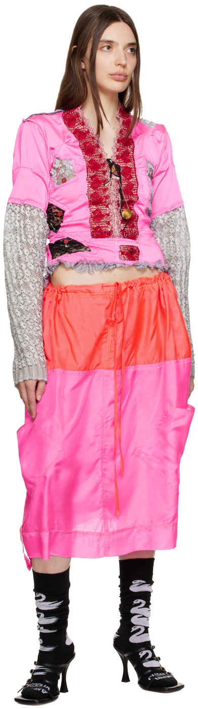 SC103 Pink Paneled Blouse