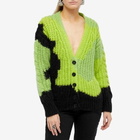 Alexander McQueen Women's Mohair Neon Cardigan in Sage/Lichen/Black