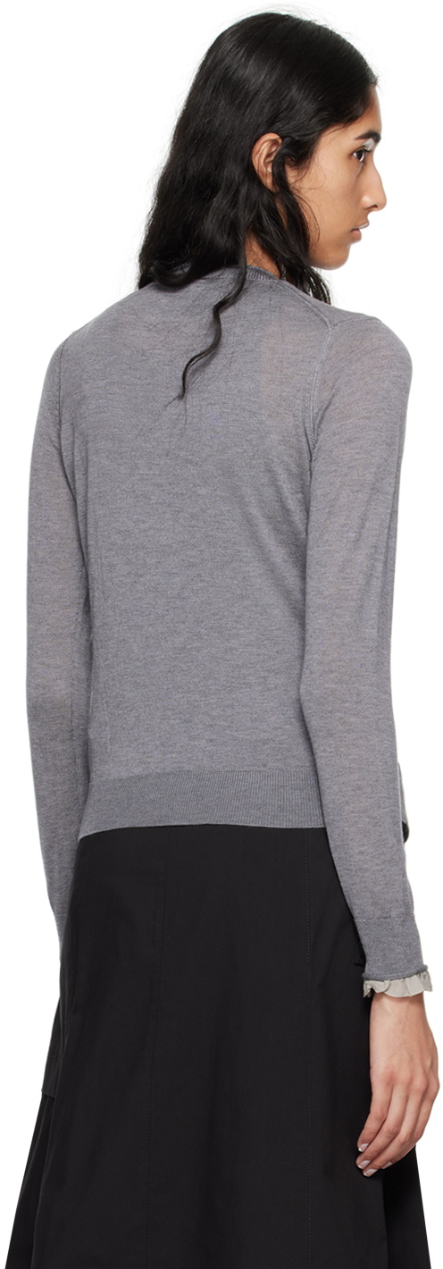 3.1 Phillip Lim Gray Layered Wool & Silk Sweater