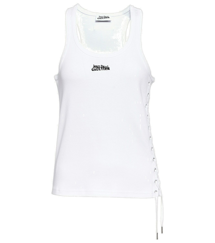 Photo: Jean Paul Gaultier Logo lace-up cotton tank top