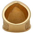 Bottega Veneta Gold Diamond Face Ring