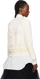 Noir Kei Ninomiya Off-White Ruffle Cardigan