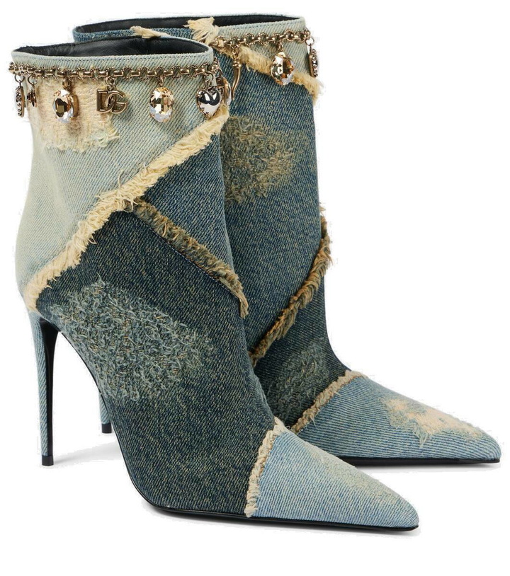 Photo: Dolce&Gabbana Embellished denim ankle boots