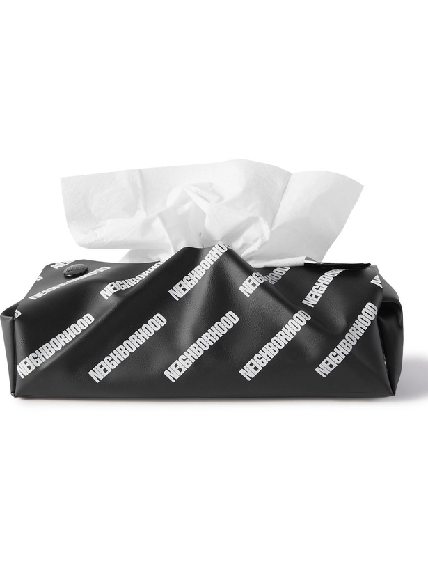 Photo: Neighborhood - Logo-Print Faux Leather Tissue Box Case