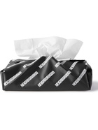 Neighborhood - Logo-Print Faux Leather Tissue Box Case