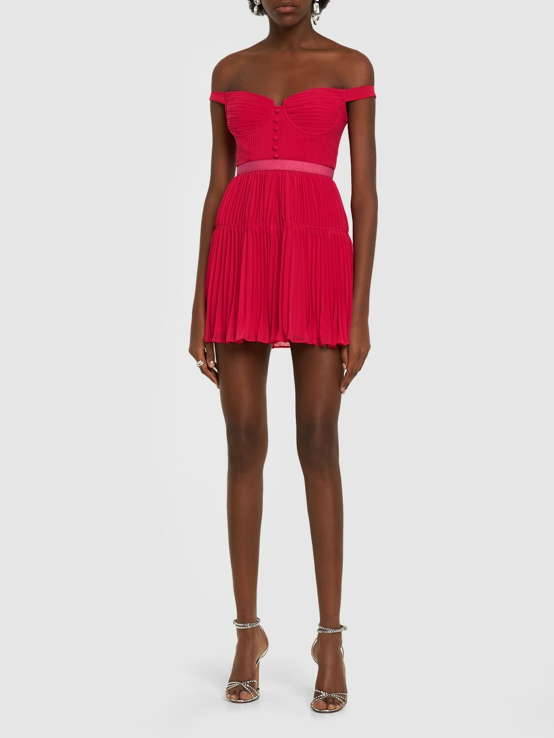 SELF-PORTRAIT - Chiffon Mini Dress Self-Portrait
