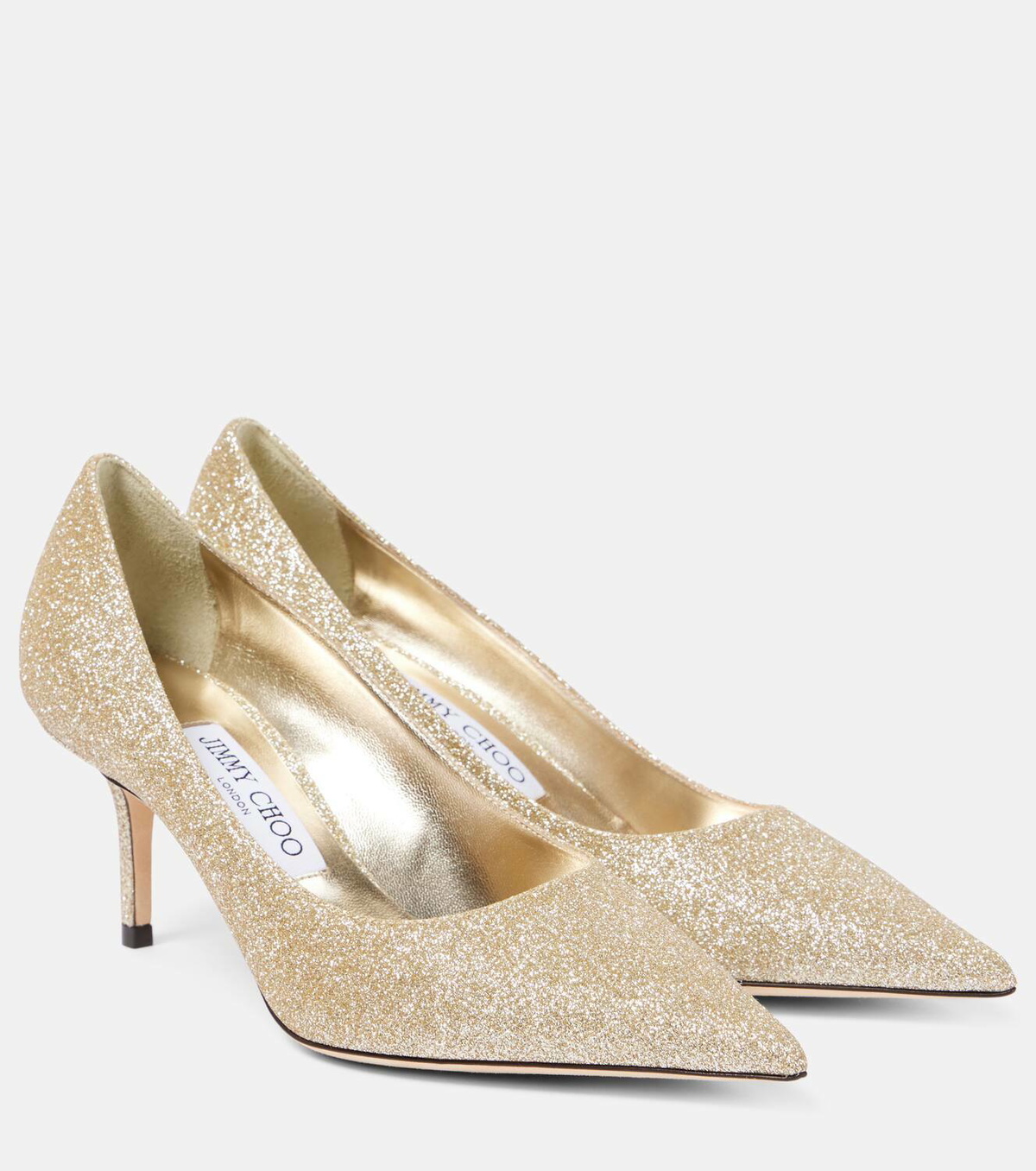 パンプス JIMMY CHOO AURORA65 GLITTER FABRIC PUMPS JIMMY CHOO Coarse Glitter Fabric Aurora Pumps 35.5 Champagne
