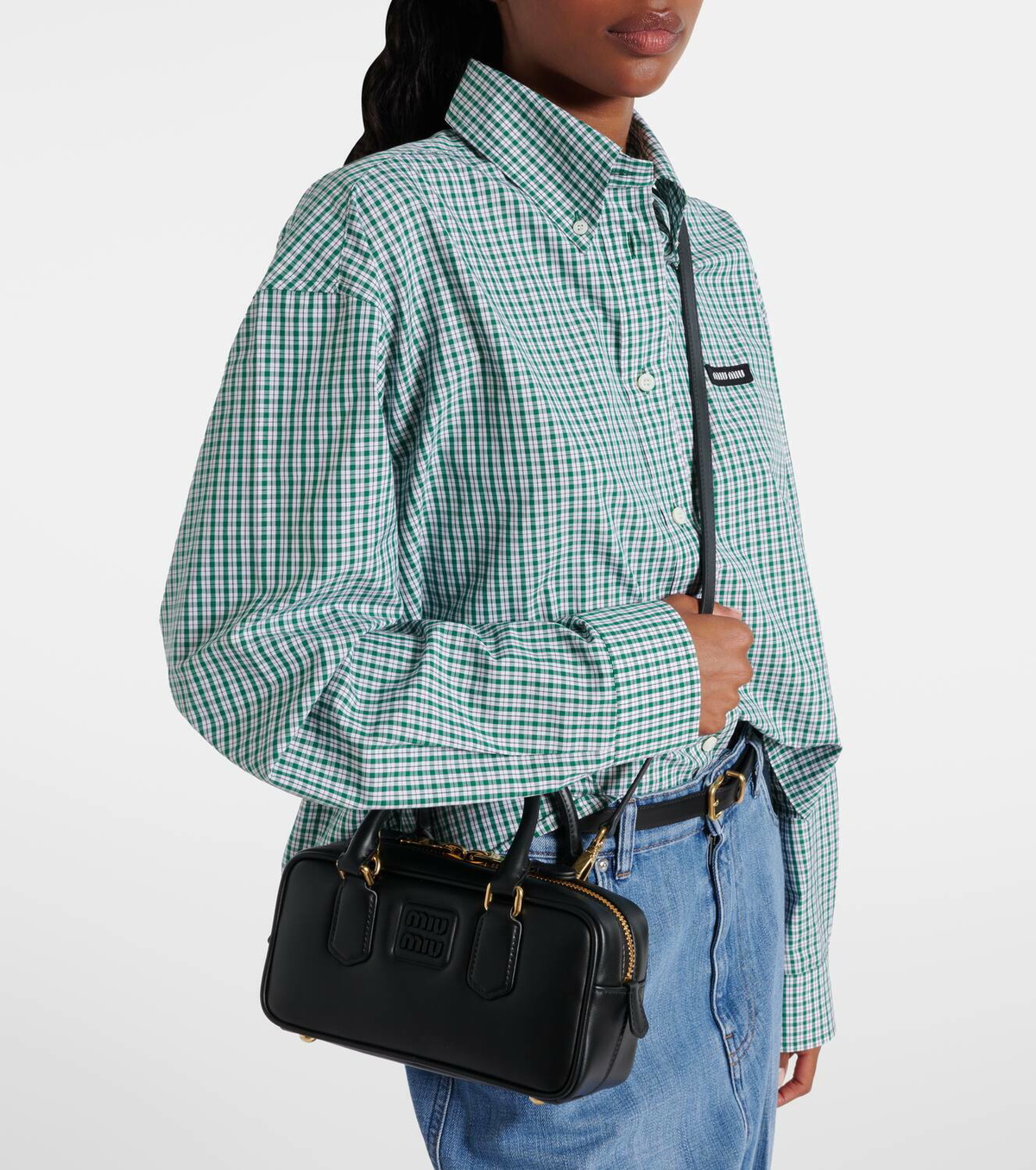Miu Miu Arcadie leather tote bag