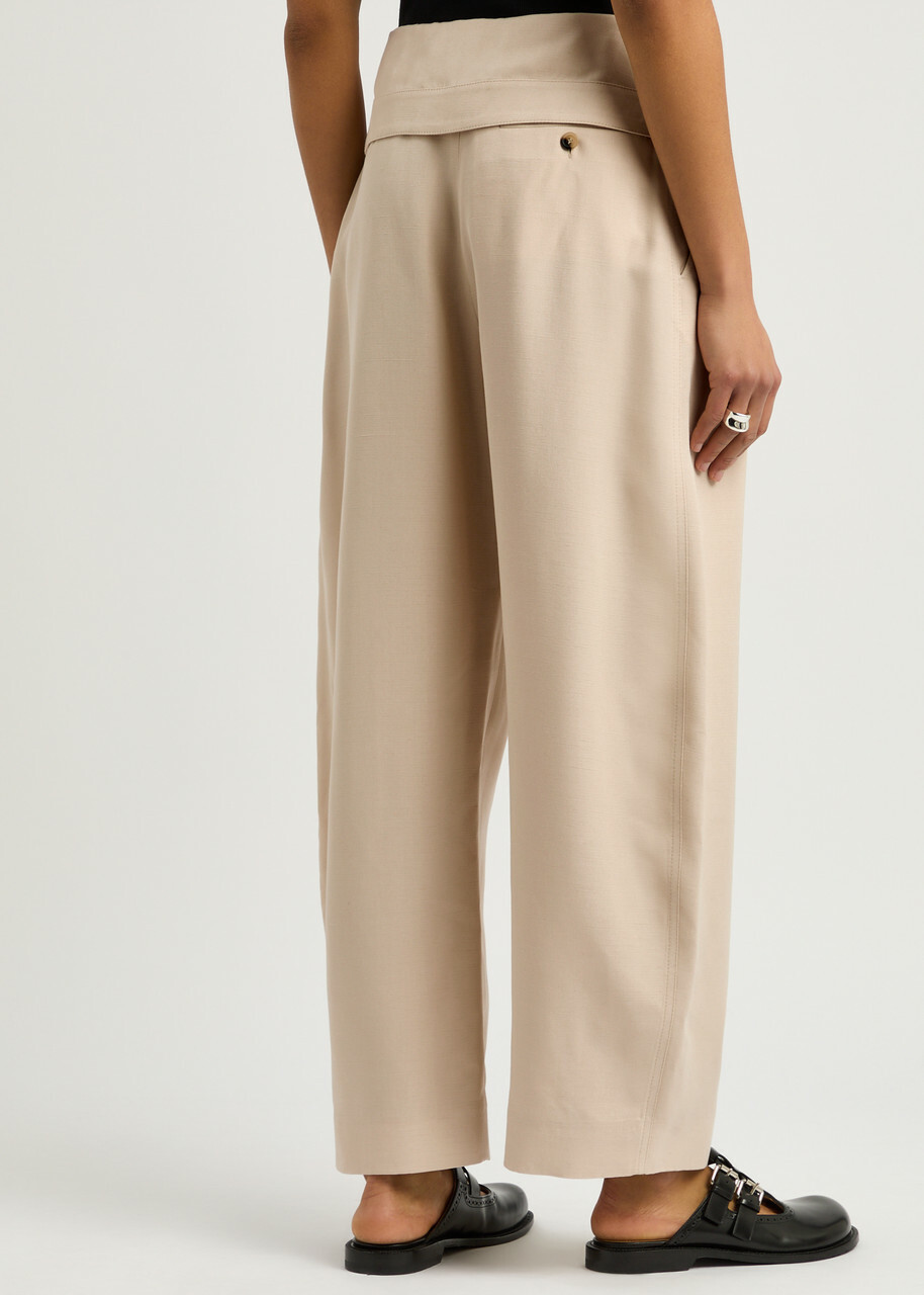 JW Anderson Belted Wide-leg Trousers Beige