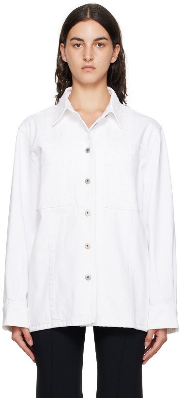 Photo: Burberry White Button Denim Jacket
