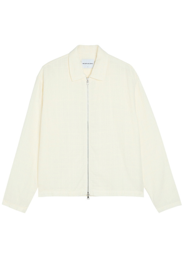 Photo: Mki Miyuki Zoku Rider Checked-weave Cotton Overshirt White 02