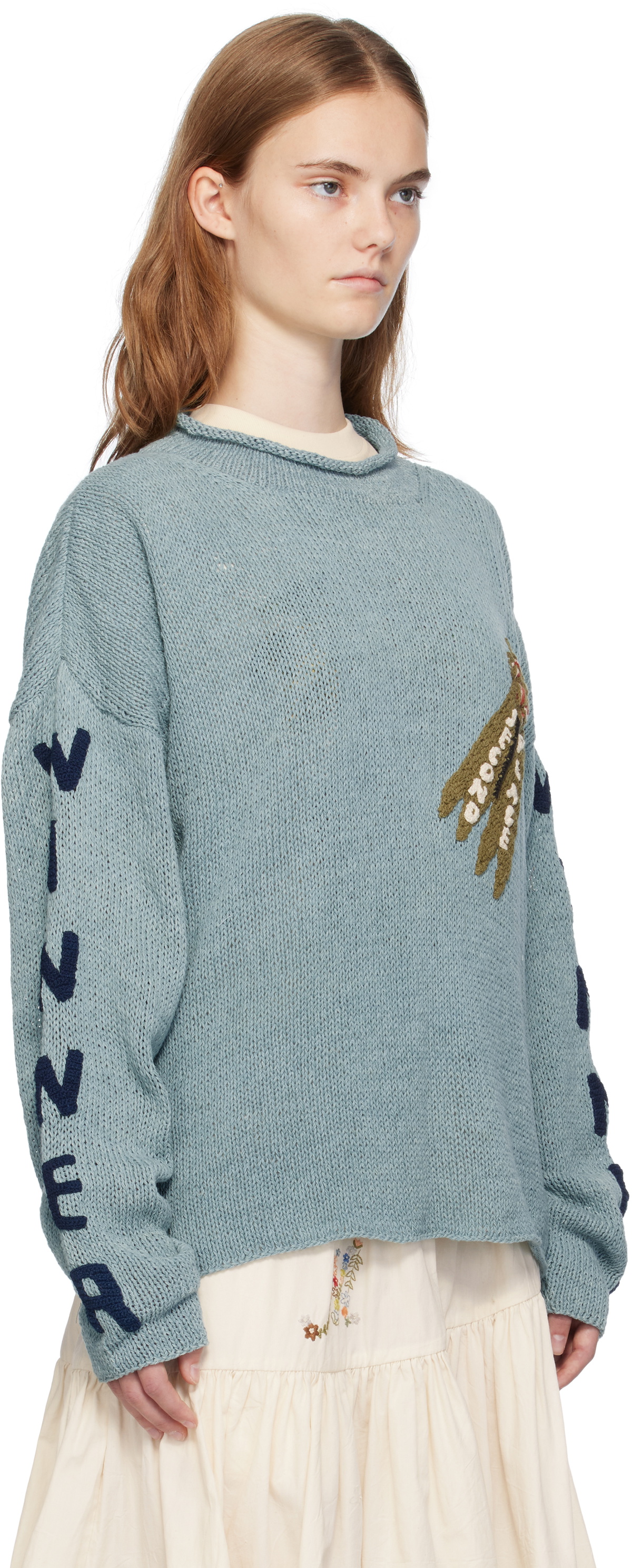 Story mfg. Blue Twinsun Knit Rollneck Sweater
