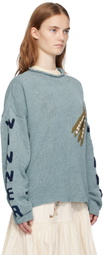 Story mfg. Blue Twinsun Knit Rollneck Sweater