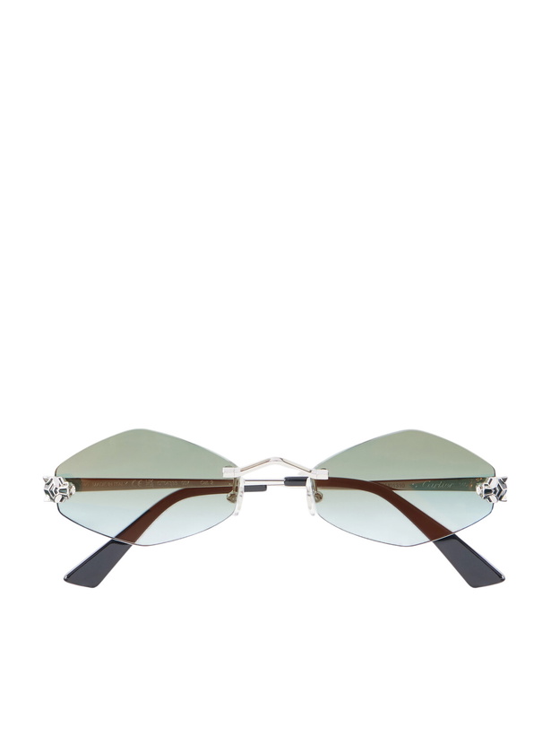 Photo: Cartier Eyewear - Panthère Classic Round-Frame Silver-Tone Sunglasses - Silver