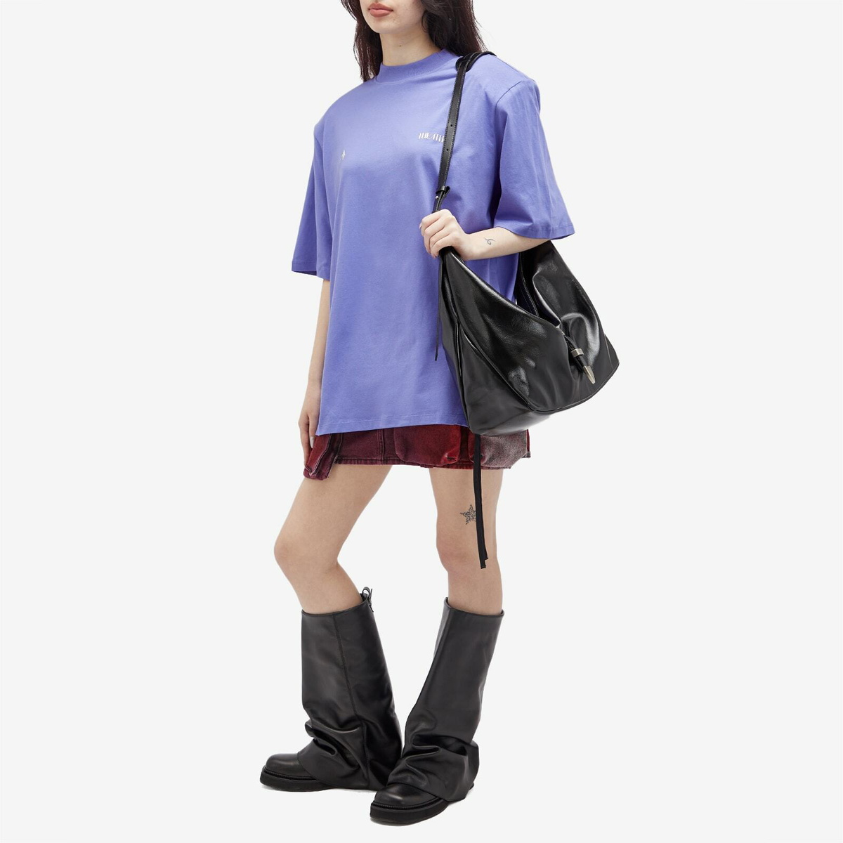 The Attico Women's Kilie Oversized Logo T-Shirt in Violet