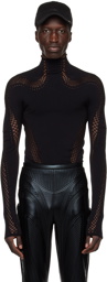 Mugler Black Seamless Turtleneck