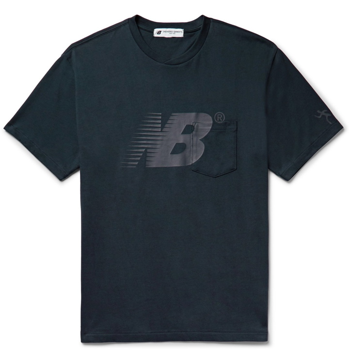 Photo: New Balance - Engineered Garments Logo-Print Cotton-Jersey T-Shirt - Blue