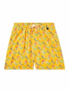 Rubinacci - Straight-Leg Mid-Length Printed Swim Shorts - Yellow