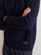 A.P.C. - Edmond Logo-Intarsia Wool Sweater - Blue