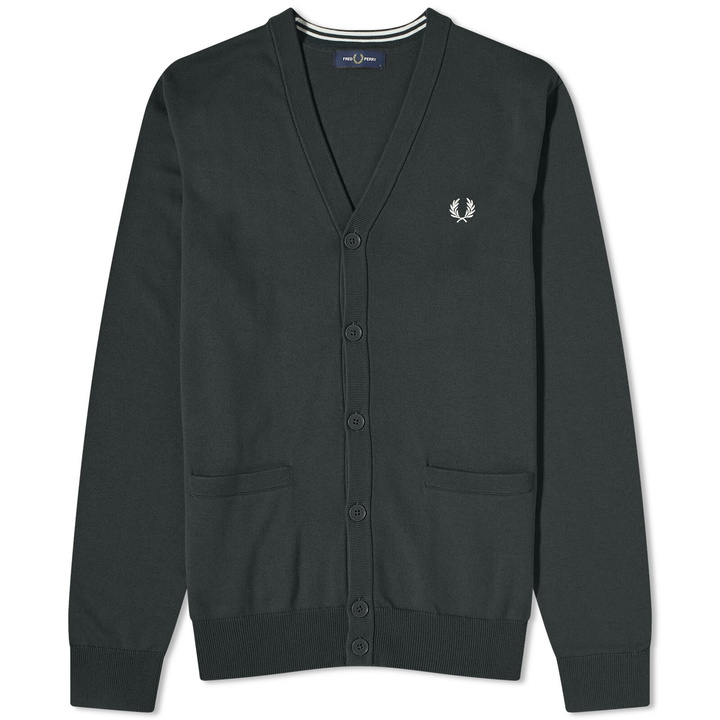 Photo: Fred Perry Men's Merino Cardigan in Night Green