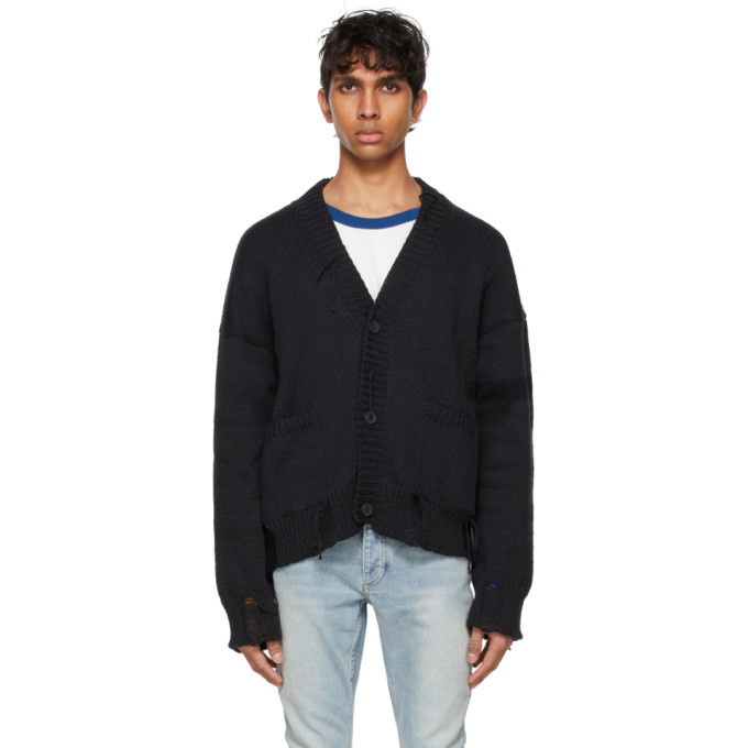 Photo: Rhude SSENSE Exclusive Black and White Hand Knit Cardigan