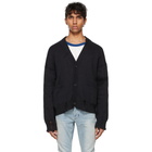 Rhude SSENSE Exclusive Black and White Hand Knit Cardigan