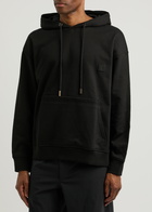 Wooyoungmi Logo Hooded Cotton Sweatshirt Black