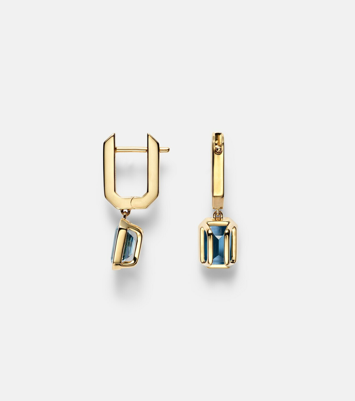 Bucherer Fine Jewellery 18kt gold (750/1000) drop earrings with topaz