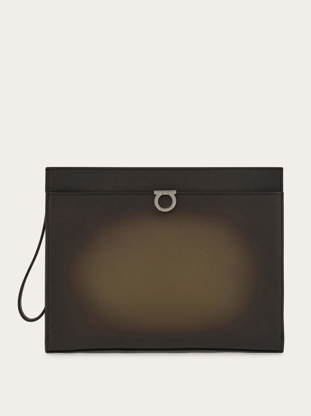 Ferragamo Mens Gancini pouch in Green