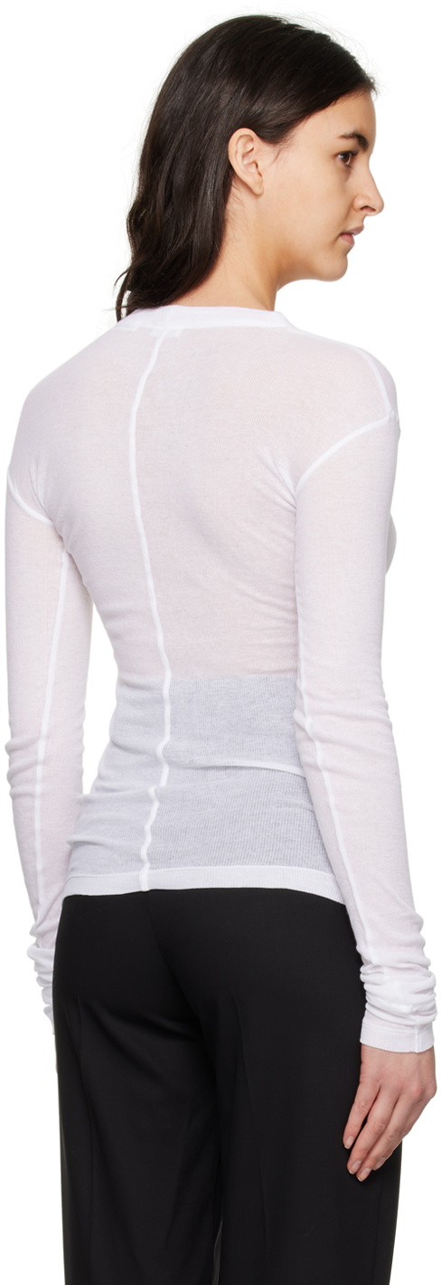 BITE White Crewneck Long Sleeve T-Shirt