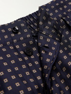 SAINT LAURENT - Straight-Leg Printed Silk-Twill Shorts - Blue