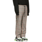 Juun.J Grey and Orange Plaid Trousers