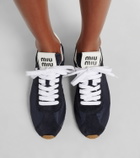 Miu Miu Plume suede-trimmed sneakers