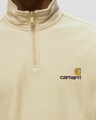 Carhartt Wip Half Zip American Script Sweat Beige - Mens - Half Zips