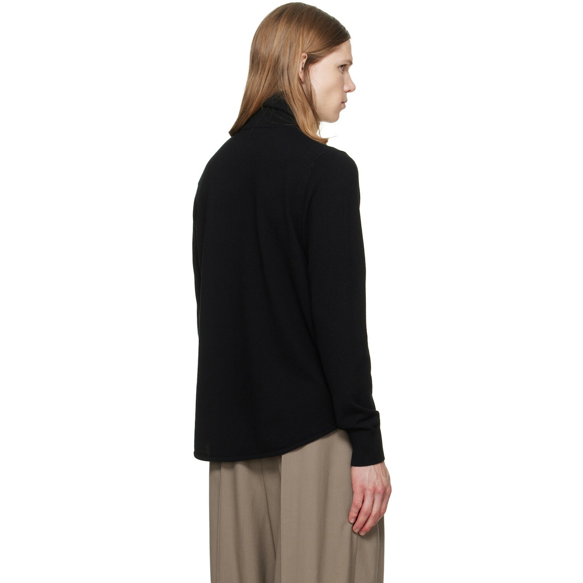 Dries Van Noten Black Collar Cashmere Cardigan