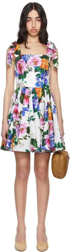 Photo: Dolce&Gabbana Multicolor Rose-Print Corset Minidress