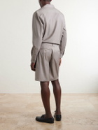Frescobol Carioca - Serano Pleated Wool Shorts - Brown
