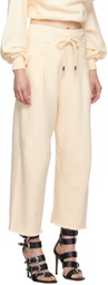 R13 Off-White Cropped Pleated Sweatpants