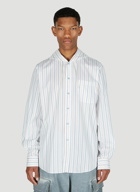 Marni - Striped Hooded Shirt in White