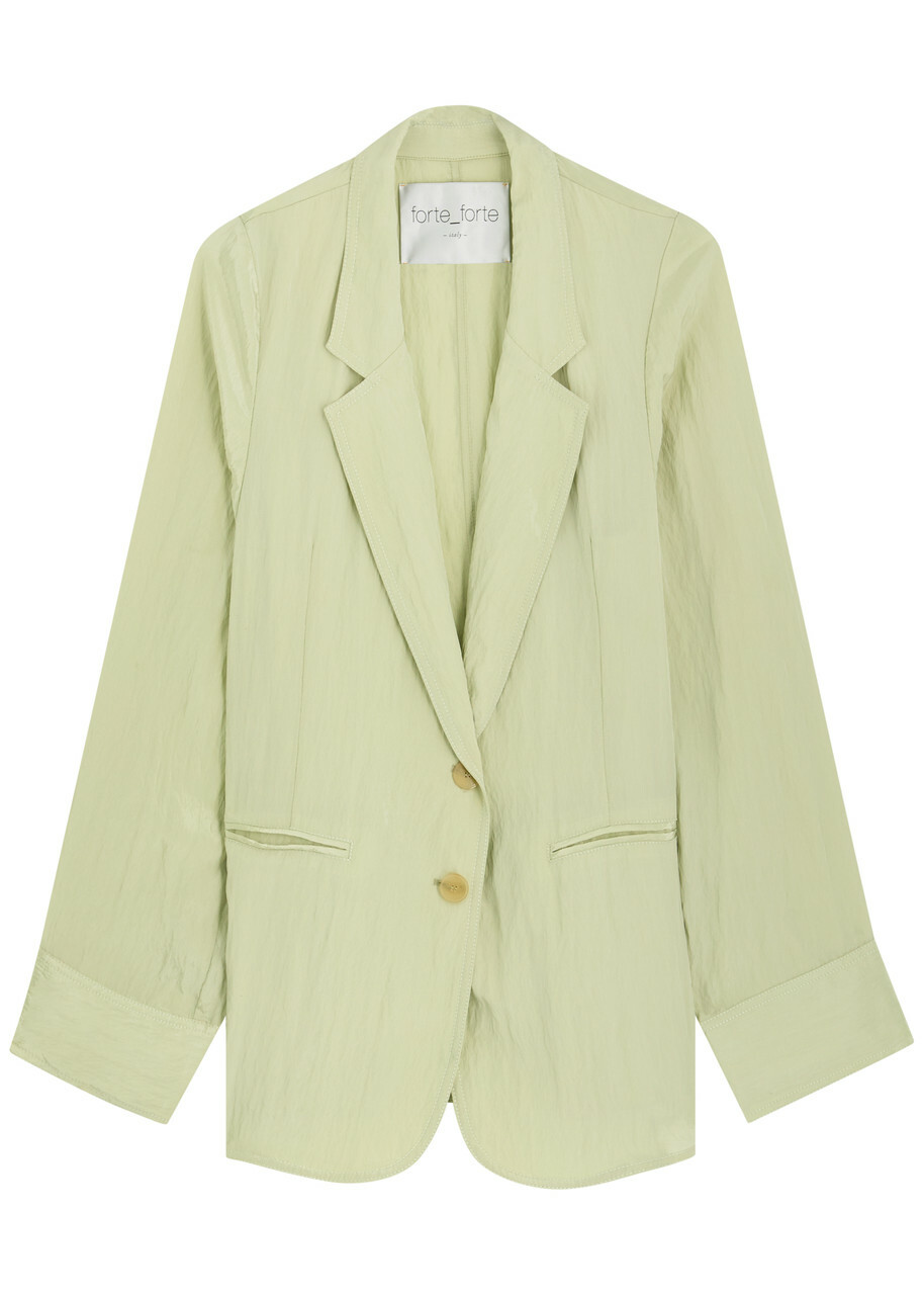 Forte_forte Crinkled Satin Blazer Light Green