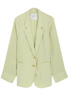 Forte_forte Crinkled Satin Blazer Light Green