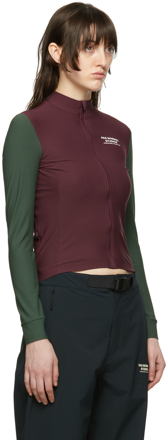 Pas Normal Studios Burgundy Nylon Sport Top
